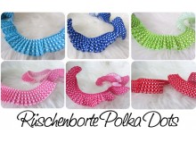 Rüschenborte Polka Dots 30mm blau